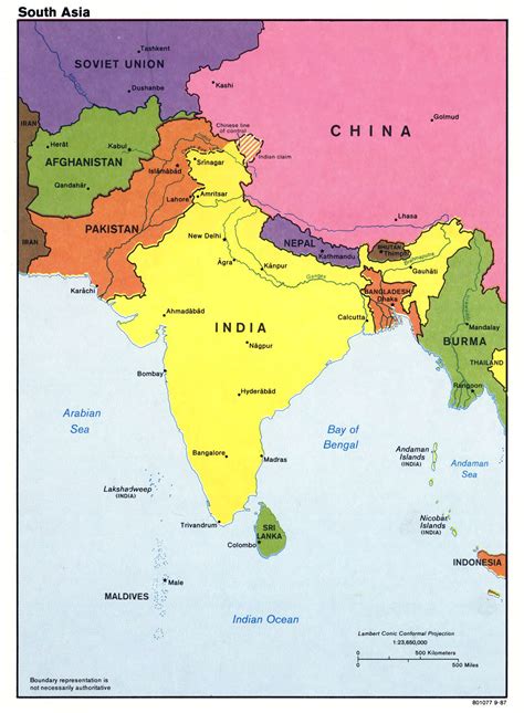 Political Map of Southern Asia